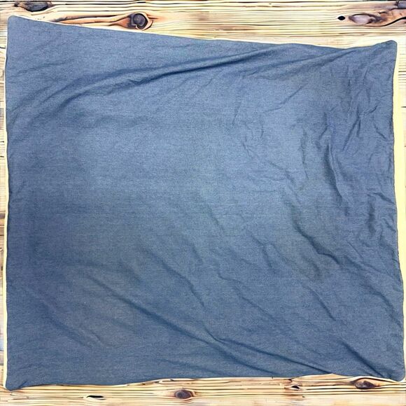Handmade Upcycled Denim Patchwork Throw Blanket Quilt With Fleece Sherpa Trim - Picture 3 of 6